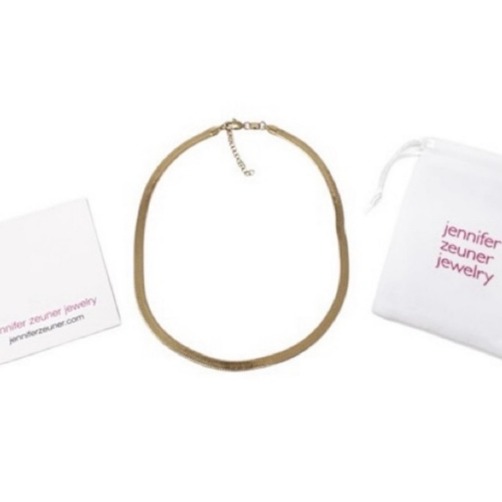 NIB Jennifer Zeuner Karli Necklace 14K yellow gold plated gold vermeil NEW - Picture 7 of 11